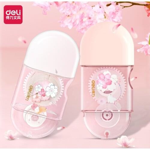 Deli Correction Tape 1pcs Sakura White Out Tape Cute Stationery Kawaii School Supplies Student Items Decorative Corrector Tape