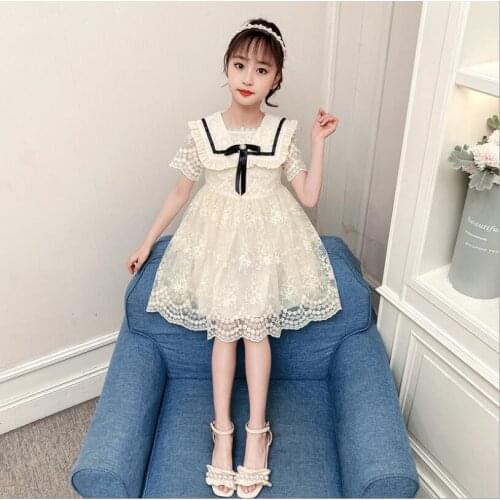 Girl lace bow dresses 20210 new kids party dresses 6pcs/lot