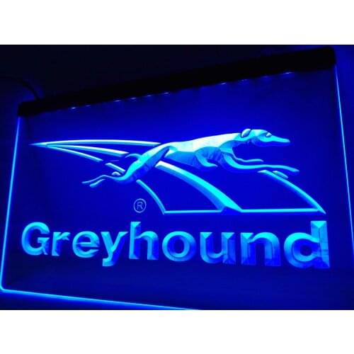 LG196- Greyhound Dog Bus Travel LED Neon Light Sign home decor crafts
