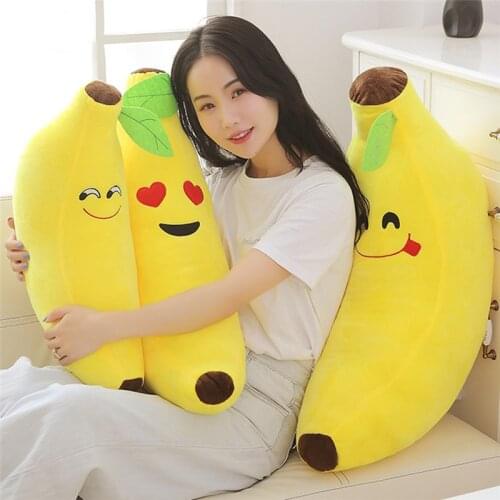 Cute Banana Plush Toy Food Yellow Banana Stuffed Plush Plants Toys Banana Pillows for Home bed Decor Baby kids Birthday Gifts