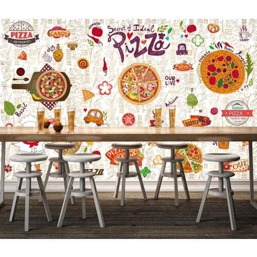 Custom wallpaper Restaurant pizza background wall