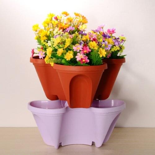 Plastic Stackable Vertical Stereoscopic Plant Pot Strawberry Seedling Holder Garden Planter Flower Vegetables Decoration