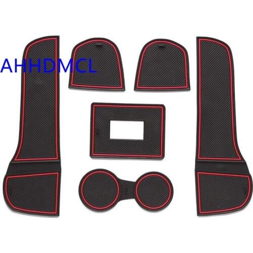 Car Door Groove Mat Gate Slot Cup Armrest Storage Pad Mat For Audi Q3 High Configuration 2013 2014 2015 2016 2017 2018