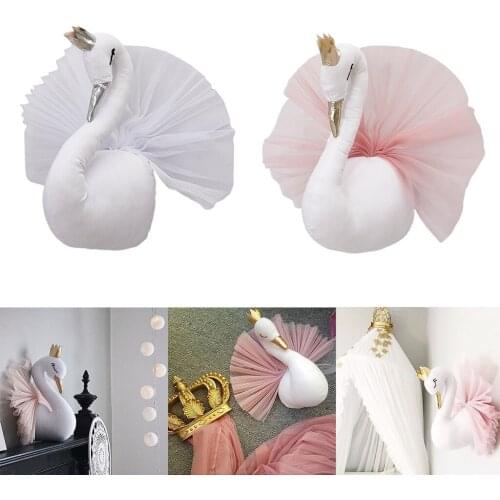Crown Swan Pendant Kids Bed Tent Decor Wall Hanging Tabletop Centerpiece for Home Bedroom Decor Cafe Shop Display