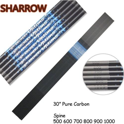 6/12pcs 30" Archery Pure Carbon Arrow Shaft Spine 500-1000 ID 4.2mm Carbon Shafts Arrow DIY Tools Shooting Hunting Accessories