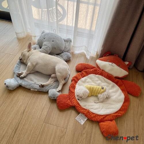 Super Soft Pet Bed Dog Cat Cartoon Warm Cute Mat Portable Bed for Small Medium Dogs Pet Sofa Puppy Kennel French Bulldog Cushion