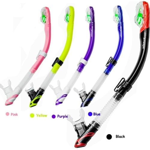 Top Adult Dry Snorkel Colorful diving snorkel Anti wave sparkles breath snorkeling tube profession diving and snorkel gears