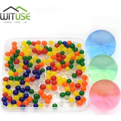 WITUSE 100pcs/lot 3-4cm Orbiz Crystal Soil Large Hydrogel Beads Mud Grow Pearl Shaped Big Water Wedding Growing Home Decoration