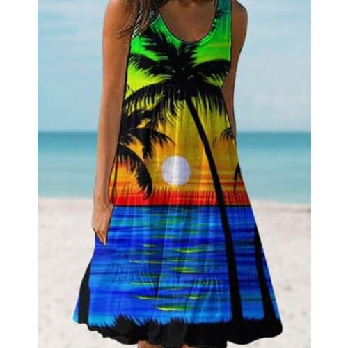Nature Womens Sexy Sling Beach Dress Girl Harajuku Summer Retro Fashion Outing Beach Style Midi Dress Girl Beach Patry Dresses