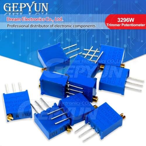 10pcs 3296W 3296 1K 2K 5K 10K 20K 50K 100K 200K 500K 1M 2M ohm 100R 200R 500R 50 100 200 500 ohm Trimpot Trimmer Potentiometer