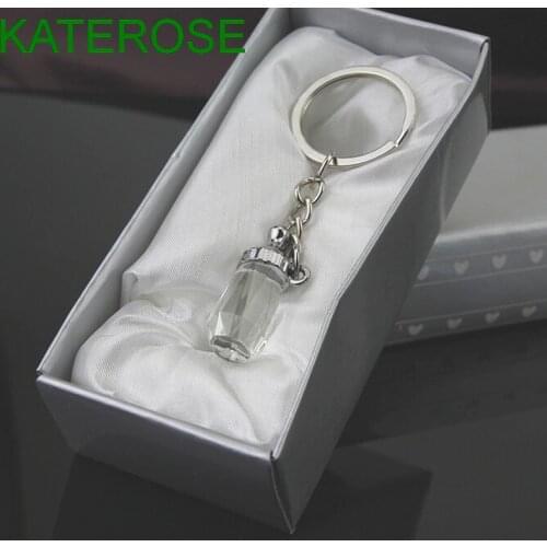 12PCS Crystal Milk Bottle Design Keychain Wedding Favor Baby Keepsake Crystal Key Chain Baby Shower Favors
