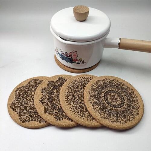 12pcs/lot 3D Mandala Floral Pattern Drink Coasters Home Fashion Heat-Insulated Dinning Table Mats Coffee Cup Pads Rugs