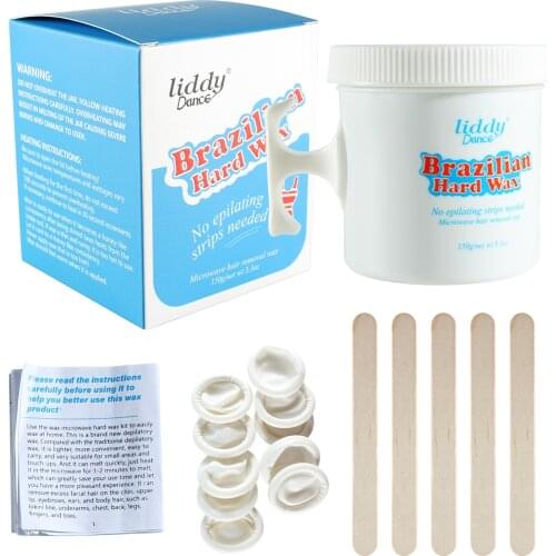 150g Hair Removal Wax Canned Wax Paper Free Unhairing Wax Hard Wax Kit Solid Low Temperature Microwave Unhairing Wax Set