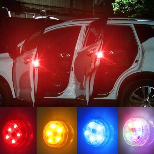 1X Car Door Light Warning Light Anti Collision Lights Flash Light Red Wireless Alarm Lamp Strobe Light Turn Signal Parking Light