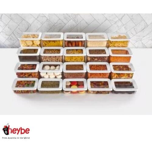 2-4-8-16-24Pcs Transparent Rectangular Storage High Quality Container Set Box Food Kitchen Organizer Vacuum Cover Airtight Healt