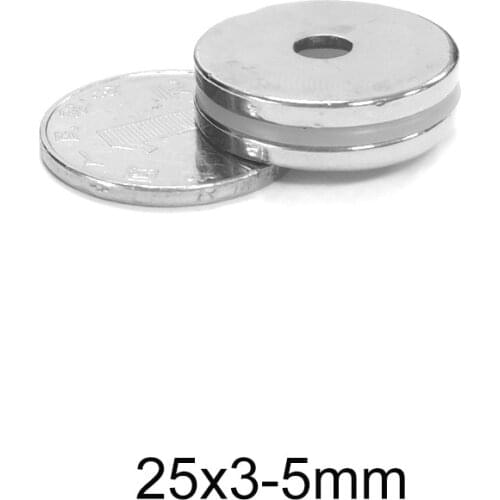 2~40PCS 25x3-5 mm Powerful Magnetic Magnets 25*3 mm Hole 5mm Permanent Neodymium Magnet 25x3-5mm Small Round Magnet 25*3-5 25x3