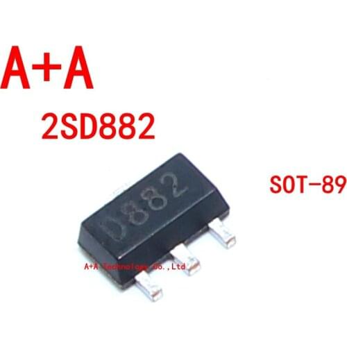 20PCS D882 SOT89 2SD882 SOT-89 30V/3A/30W 882 SOT SMD new and original