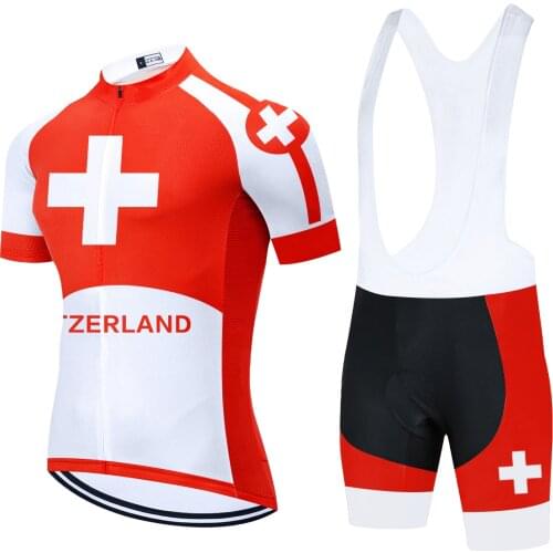2021 TEAM Switzerland Cycling Jersey 20D Bike Shorts Set MTB Ropa Mens Summer Quick Dry Pro BICYCLING Shirt Maillot Culotte Wear