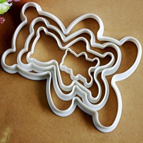 3D Bear Animal Cookie Cutters Biscuit Stamp Fondant Cake Topper Mold Cake Decorating Kitchen Accessories Cookie Molds