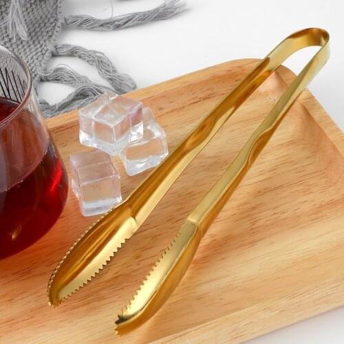 1PC Stainless Steel BBQ Food Bread Tong Barbecue Grill Rainbow Salad Baking Buffet Clamps Ice Clip Utensil Serving Kitchen Tools