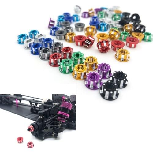 4pcs Alloy M4 Carving Design Hexagonal Nuts for HSP Sakura D3 D4 1/10 RC Remote Control Car Accessories