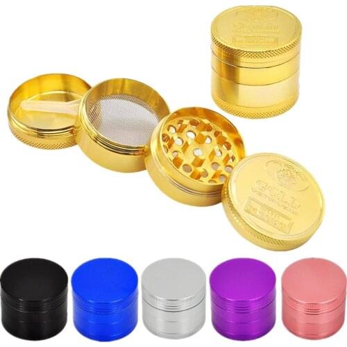 4 Layers Metal Tobacco Grinder 40mm Weed Grinder Zinc Alloy Dry Herb Smoke Accessories Pepper Pot Spice Mill Grinder Spice tools