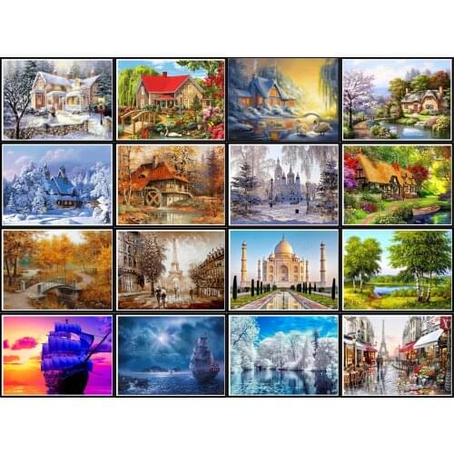 5d Diy Diamond Painting Landscape House Mosaic Painting Can Be Customized Home Decoration Crafts Imitation Cross Stitch