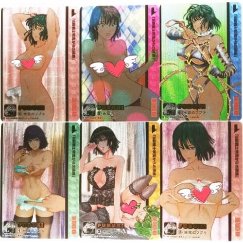 6pcs/set ONE PUNCH MAN Fubuki Sexy Nude Rough Flash Toys Hobbies Hobby Collectibles Game Collection Anime Cards
