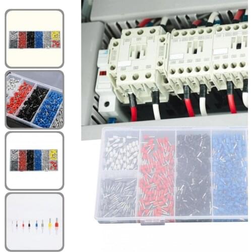 685Pcs/Set Durable Color-Coded Crimp Wire Terminal Ferrules Kit PVC Wire Ferrules Cold Pressing for Power Distributor