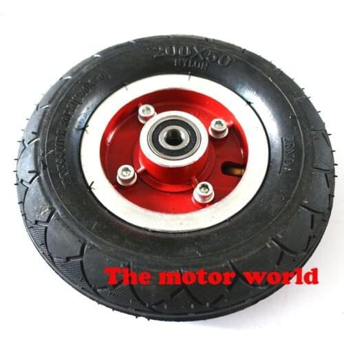 8 inch RED Electric Scooter Tyre With Wheel Hub 8" Scooter 200x50 Tyre Inflation Electric Vehicle Aluminium Wheel BEST Tire
