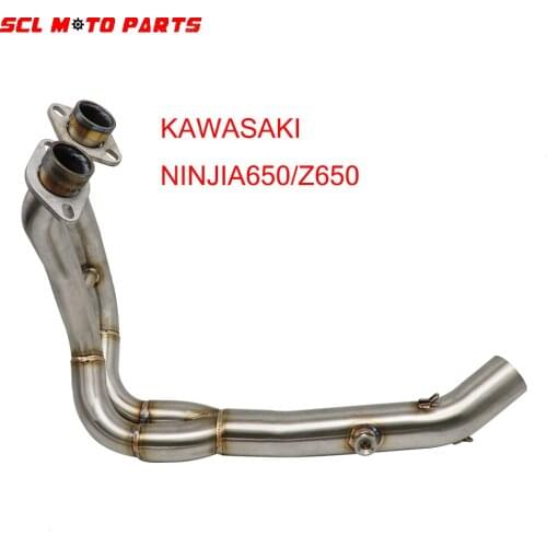 ALconstar-Racing Motorcycle Exhaust Muffler Middle Pipe Link Pipe Slip On For KAWASAKI NINJIA650/Z650 2017