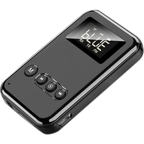 Car Audio Adapter Portable 3 In 1 Transmitter/Receiver Hi-Fi Audio Low Latency 33 Feet Coverage LED Screen Music Player Adapter