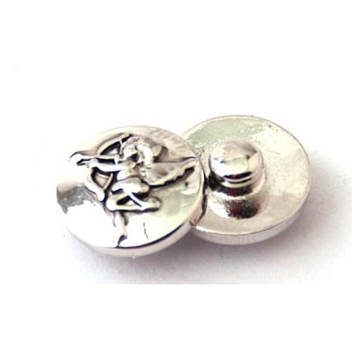 Free shipping Mini 1.2cm angel charm DIY snap button metal charms
