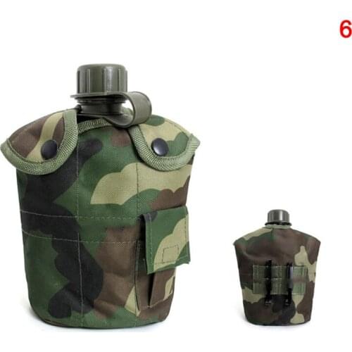 1L Outdoor US Style Strategical Water Bottle with Cover Canteen Kit Outdoor Training Aluminum Cup &T8