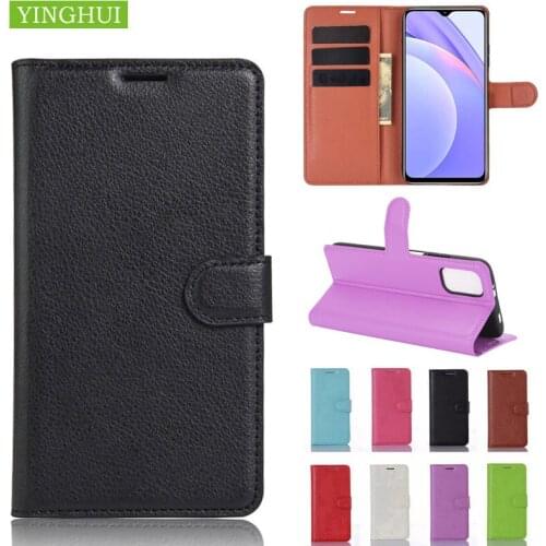 Flip Leather Silicone Magnetic Phone Case For Redmi 9 Prime Power 9A 9C 9T Note 9 Pro Max Litchi Texture Mobile Protect Cover