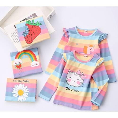 Toddler Girls Sweatershirt Boys Cotton Spring Top Tee Cute Cartoon Outfit Children Kid Long Sleeve Casual Clothes