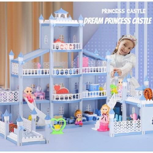 Montessori Princess Doll House House House Toys 3d Lighting Big Castle Diy Assembly Villa House Childrens Toys Birthday Gift