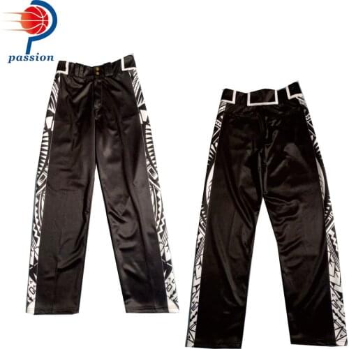 MOQ 5pcs $27 Each Custom Teamwear Sublimated Printing Black Baseball Pants for Men