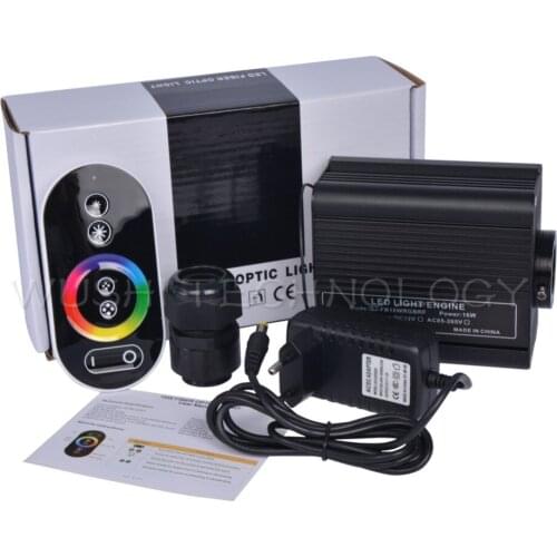Mokungit 16W RGB LED Fiber Optic Engine Driver+RF touch Remote controller for all kinds fiber optics & EU / US / UK / AU Plug