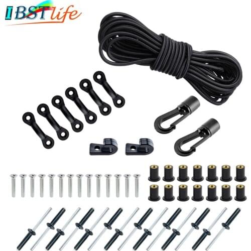Marine Products Expanded Deck Rigging Kit Accessory Elastic Rope Bungee Nylon C and J Buckle for Kayaks Canoes Boat Accessories