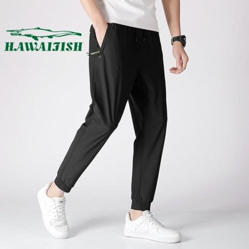 Outdoor plus size spring and summer sports pants casual mens quick-drying pants nine-point pants beam mouth flat pants XXS-8XL