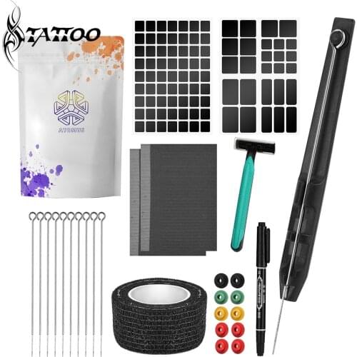Tattoo Stick and Poke Kit Professional Poke Pen DIY Tattoo Tool Kit with Needles Cushion Body Art Tools Set for Tattoo Beginners