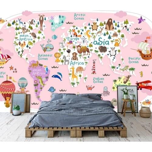 Custom 3D Photo Mural Wallpaper For Kids Room Cartoon airplane sailing Non-woven Bedroom Wallpaper Painting decor