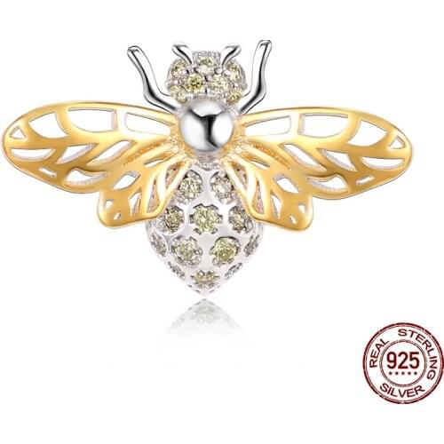 Genuine 925 Sterling Silver Little Bee Is Suitable For Original 3mm Bracelets And Bracelets To Make Fashionable DIY Jewelry