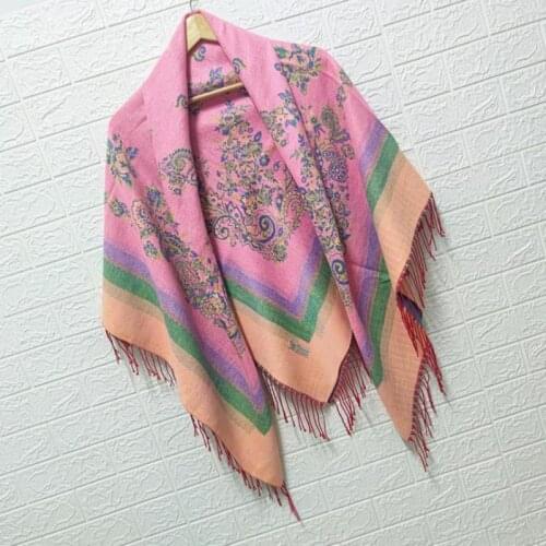 Ethnic StyleCashmere Material Neckerchief Embroidery Tassels Women Muffler Travel Lady Scarf Cachecol Feminino Inverno