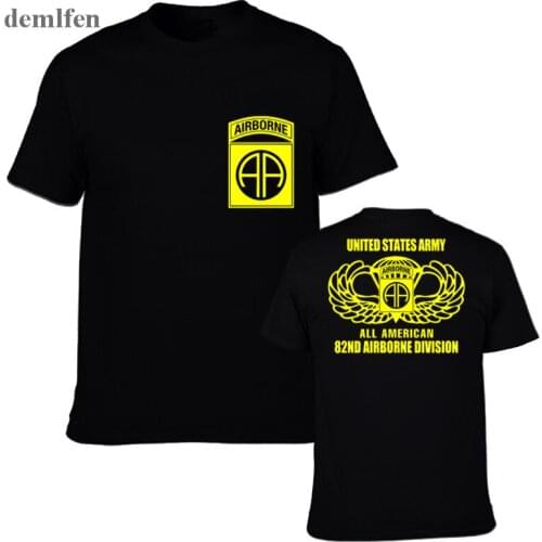 New 82nd Airborne Special Force Army Military Veteran T-shirt Men Cotton Short Sleeve T Shirt Tops Tees
