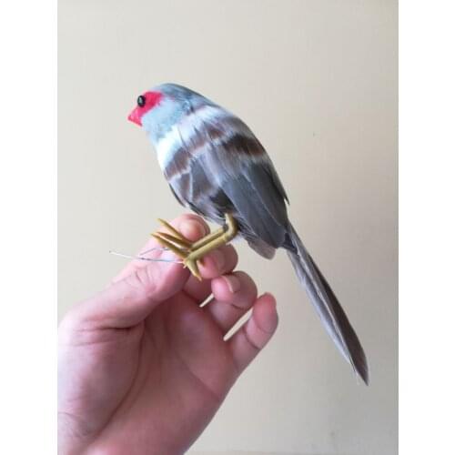 Foam&feathers gray bird about 12cm simulation bird Estrilda astrild hard model prop.home garden decoration Xmas gift w0689