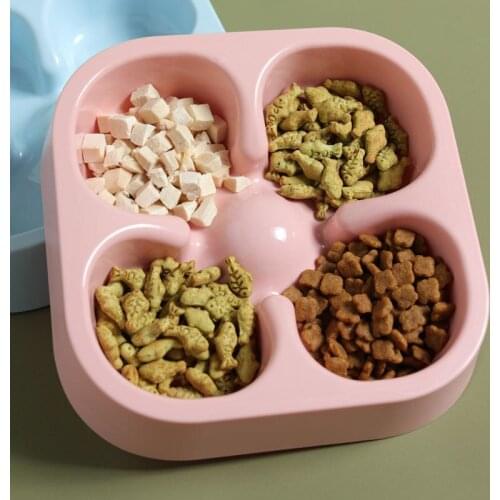 Pet Cat Bowl Dogs Feeder Bowls Kitten Snack Puppy Slow Eating Products Dog Feeder Pet Products for Dog Cats Kitten 4 Holes