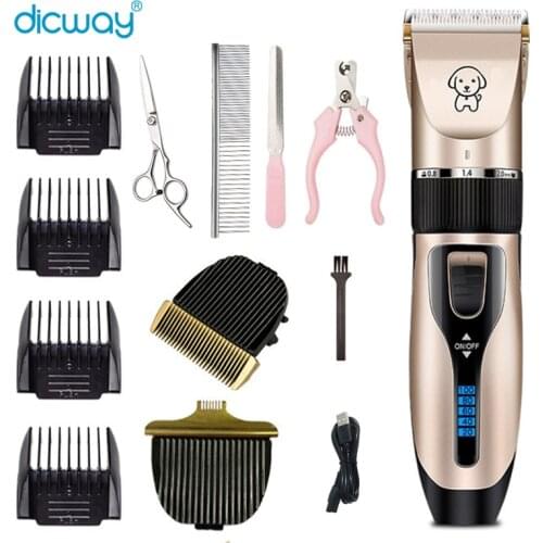 Pet Hair Trimmer Pet Clipper Electric Shaver Rechargeable Pet Dog Cat Low-Noise Hair Clipper Grooming Shaver Cut Machine Set