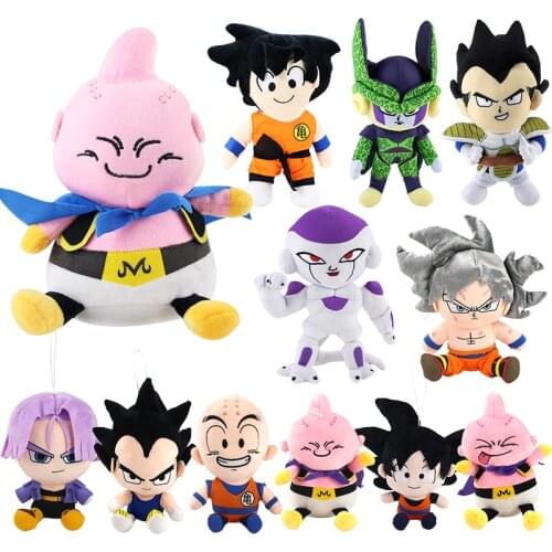 Dragon Ball Plush Toys Super Saiyan Son Goku Buu Boo Kuririn Frieza Trunks Vegeta Cell Stuffed Plush Dolls Pendants